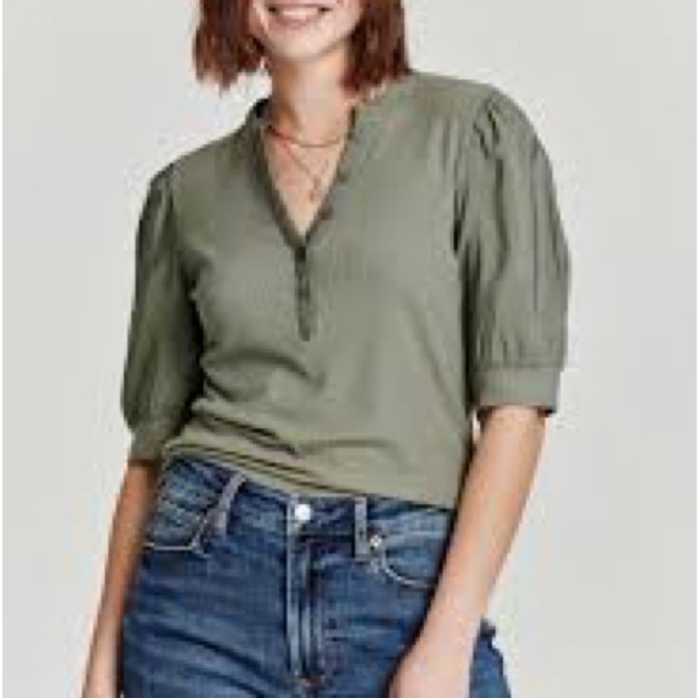 Habitual Sage Green Mixed Media Blouse Size L